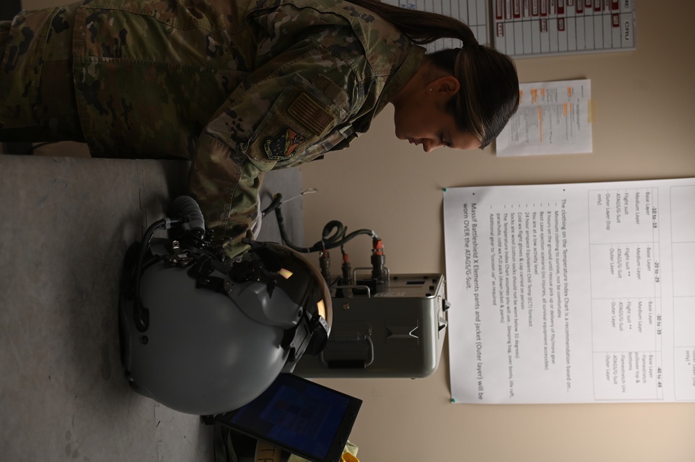 Aircrew Flight Equipment conducts helmet inspections