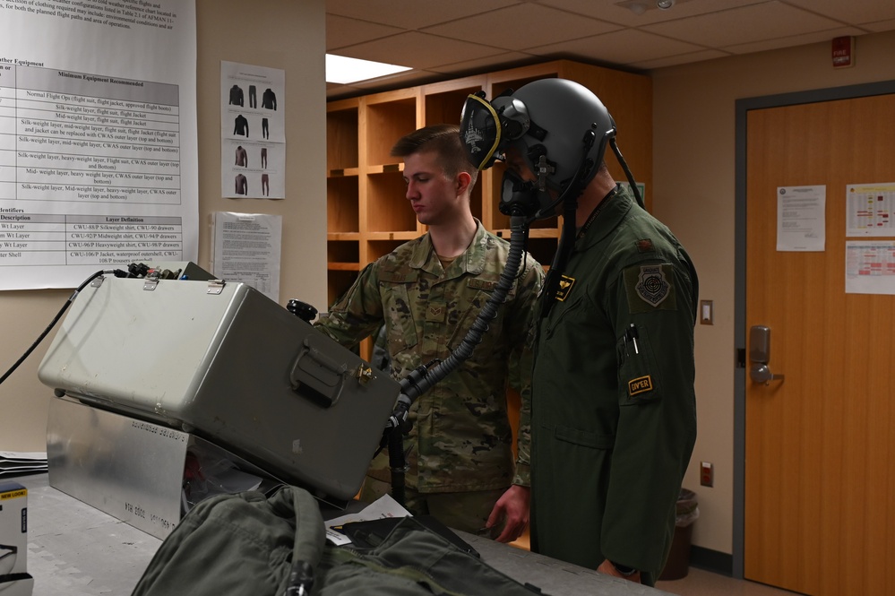 Aircrew Flight Equipment conducts helmet inspections