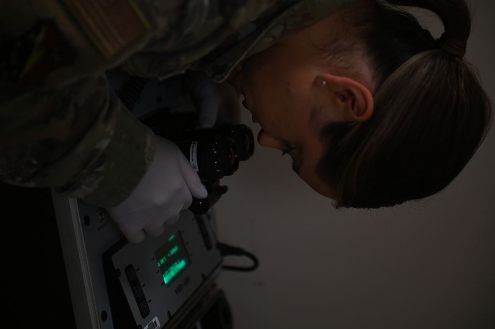 Aircrew Flight Equipment conducts helmet inspections