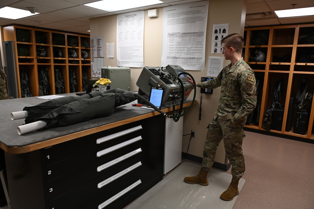 Aircrew Flight Equipment conducts helmet inspections