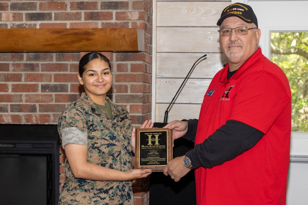 Havelock Military Affairs Committee Honors Service Person of the Quarter