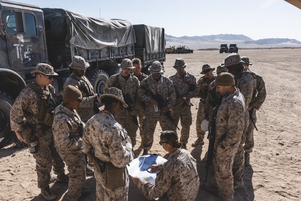 U.S. Marines with Combat Logistics Battalion 24 Conduct Convoy Operations