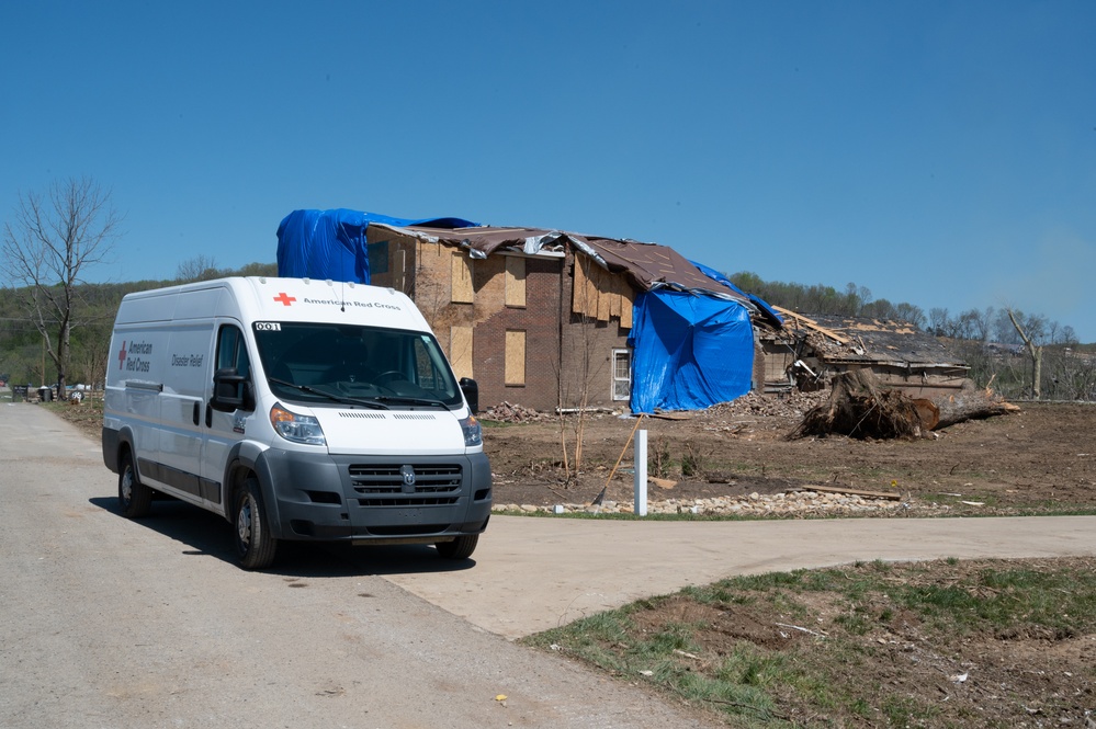 Red Croos On Site After Devastating Tornadoes