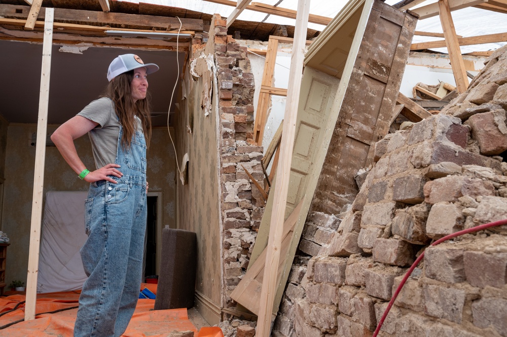 Tornado Survivor Shows Damage to Historic Home in Readyville