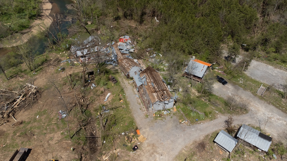 Aerial View of Tornado Damage in Readyville