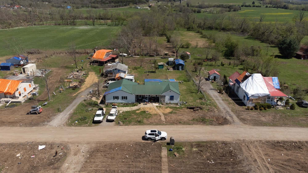 Aerial View of Tornado Damage in Readyville