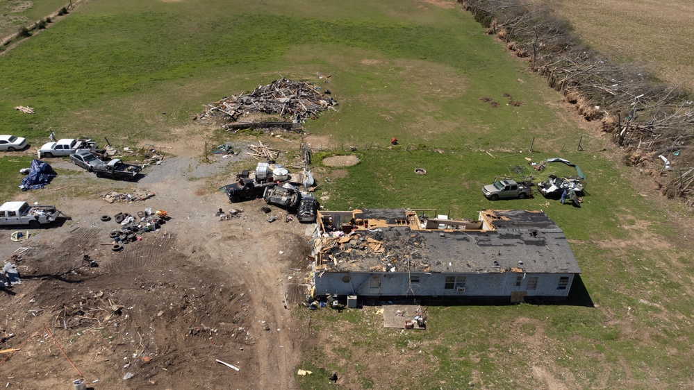 Aerial View of Tornado Damage in Readyville