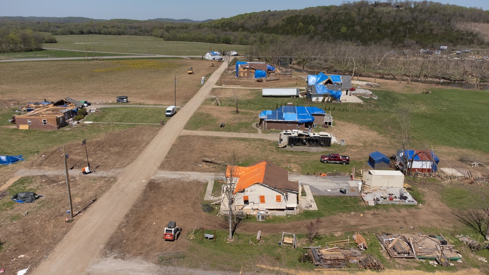 Aerial View of Tornado Damage in Readyville