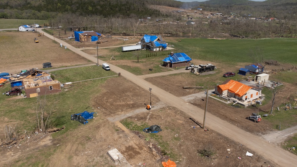 Aerial View of Tornado Damage in Readyville