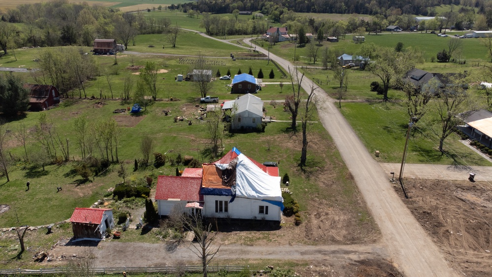 Aerial View of Tornado Damage in Readyville