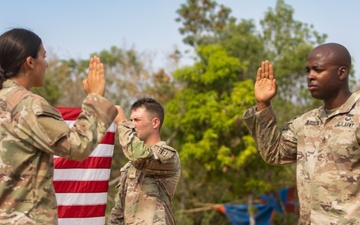 130th Engineer Brigade Soldier reenlist during Balikatan 23