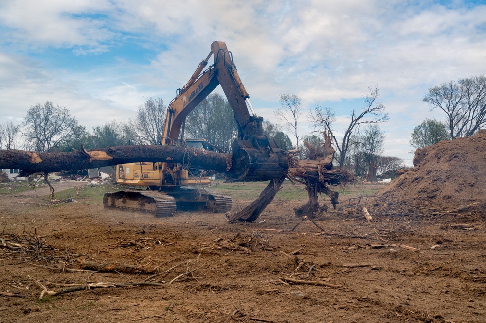 Tornado Debris Burned in Covington