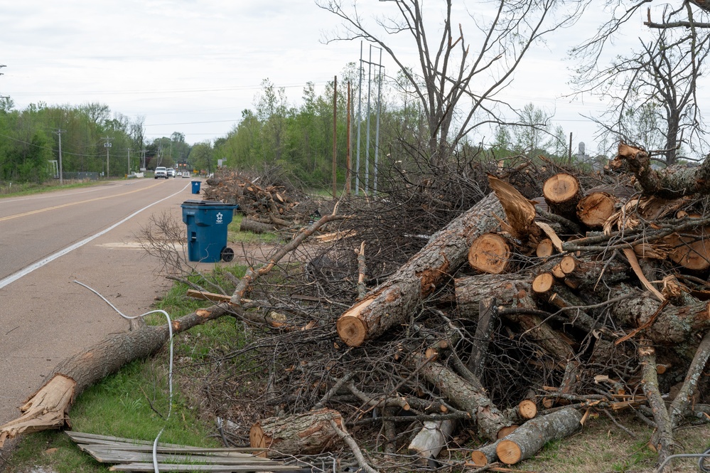 Tornado Debris Ready to be Collected in Covington