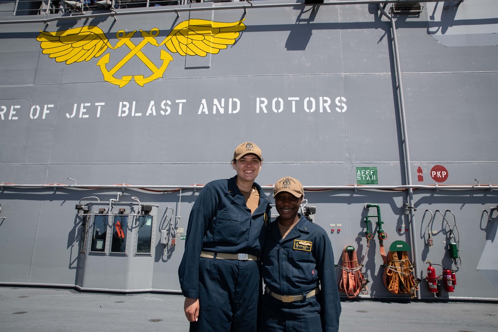 USS Tripoli Pins Two New Surface Warfare Officers