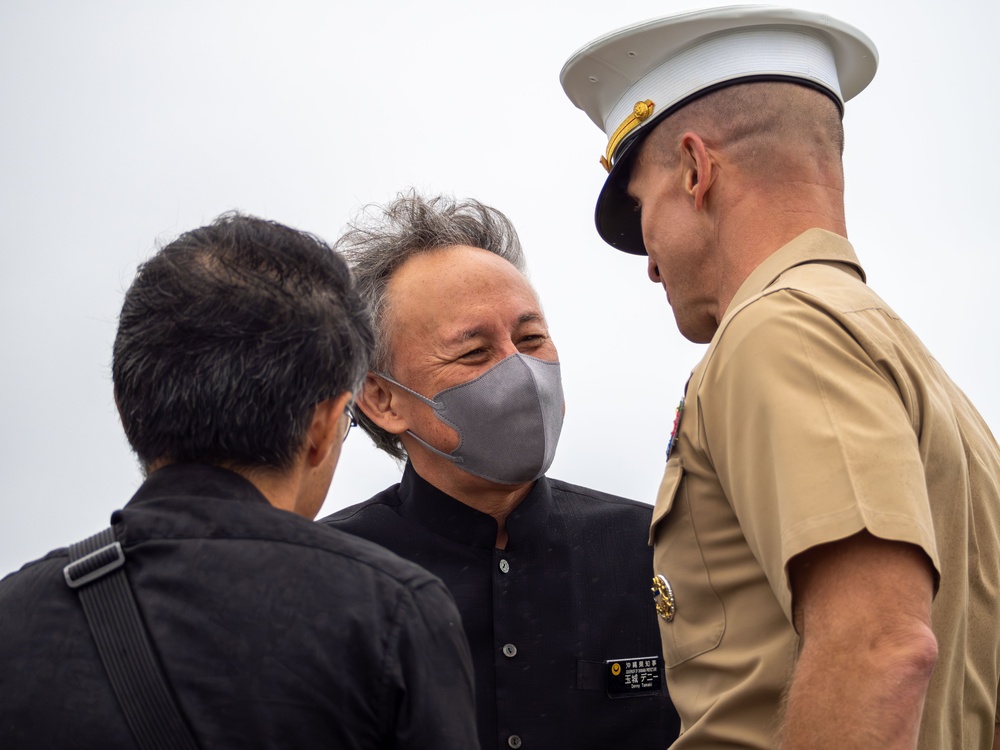 Okinawa officials, citizens, US Marines pay respects during annual Ie Shima lighthouse memorial service