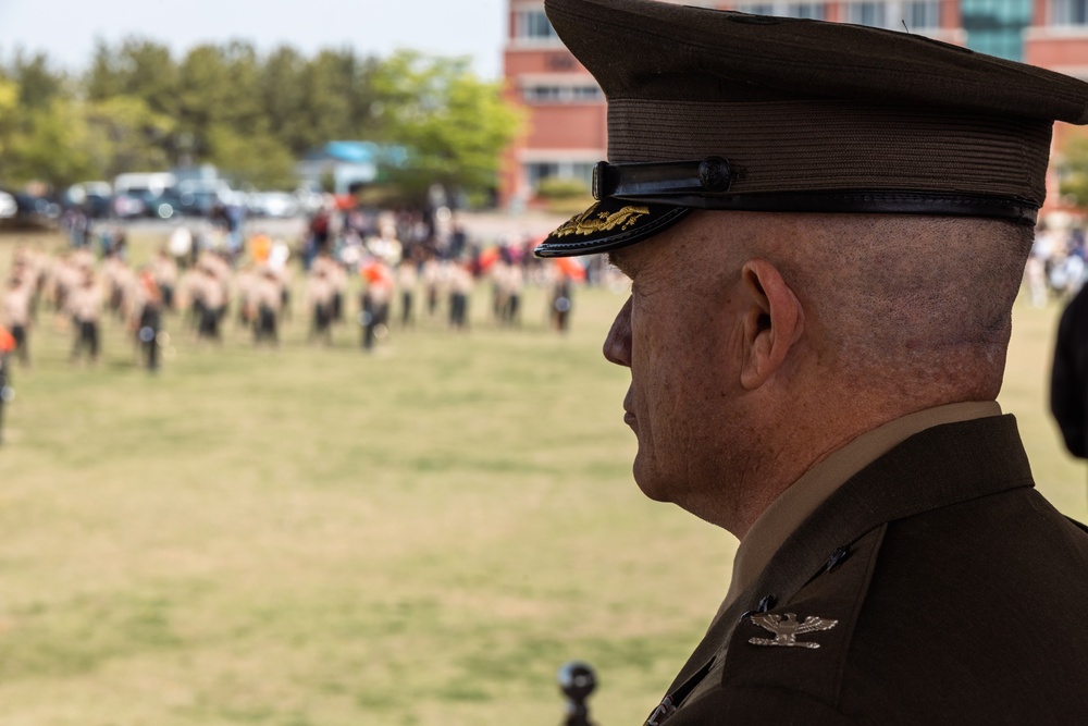 US Marines and ROK Marine support the South Korea's newest Marines