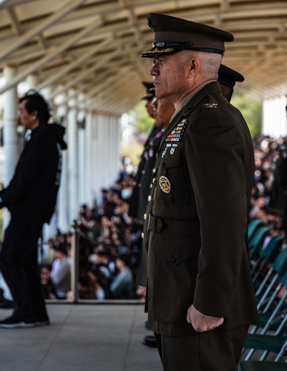 US Marines and ROK Marine support the South Korea's newest Marines