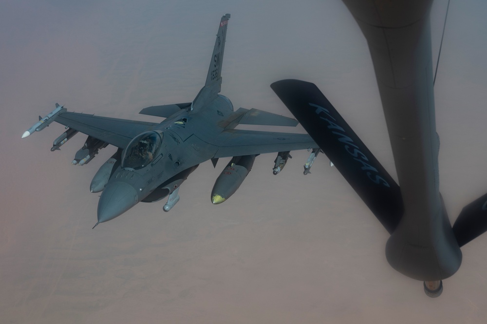 912th Expeditionary Refueling Squadron supports Fighting Falcons