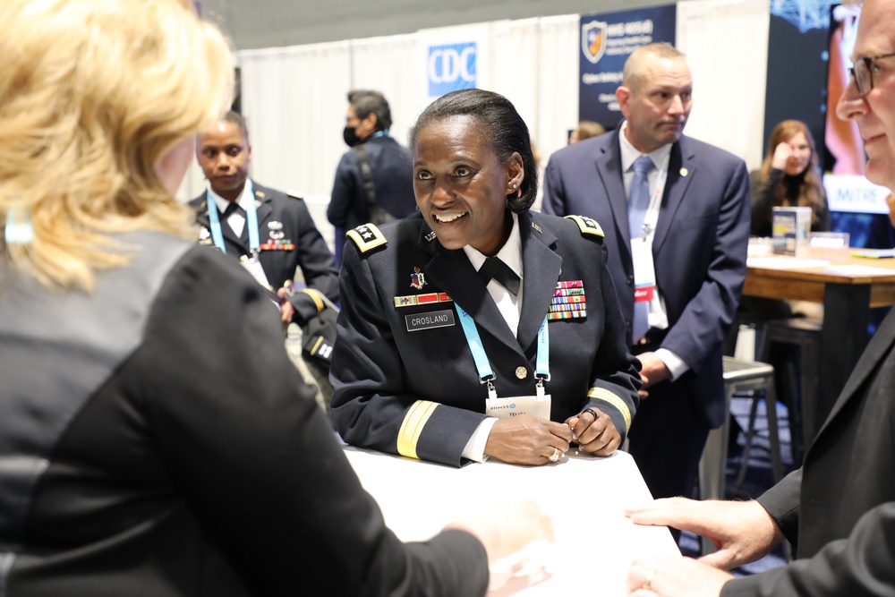 Lt. Gen. Crosland tours the Federal Health Pavilion at the HIMSS Conference