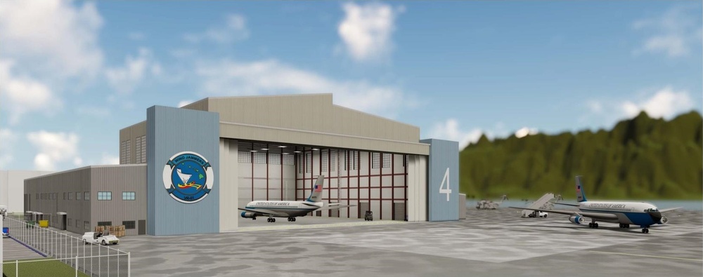 Type III Hangar Digital Rendering from the draft Environmental Assessment for Construction of a C-40A Aircraft Maintenance Hangar at MCBH