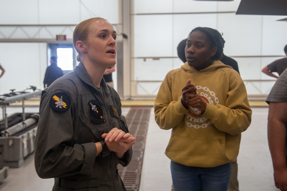 Blue Angels and VMFAT-501 briefs local High Schools at MCAS Beaufort