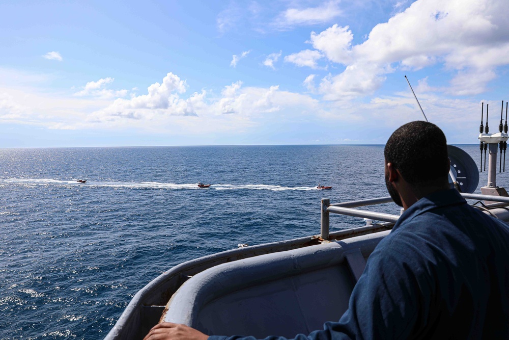 USS Carter Hall Sails in Formation