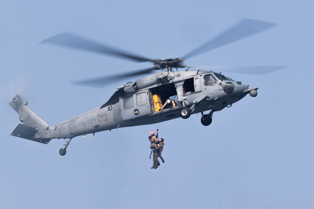 Balikatan 23 | USS Miguel Keith, MARSOC Helocast