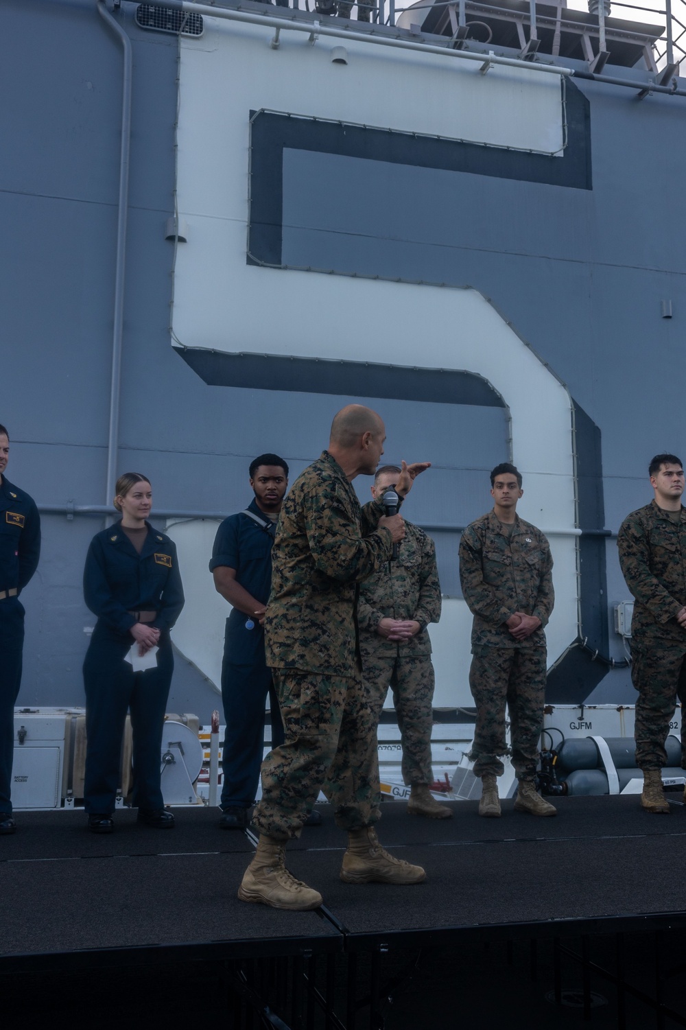 26th Marine Expeditionary Unit Formation Aboard the USS Bataan