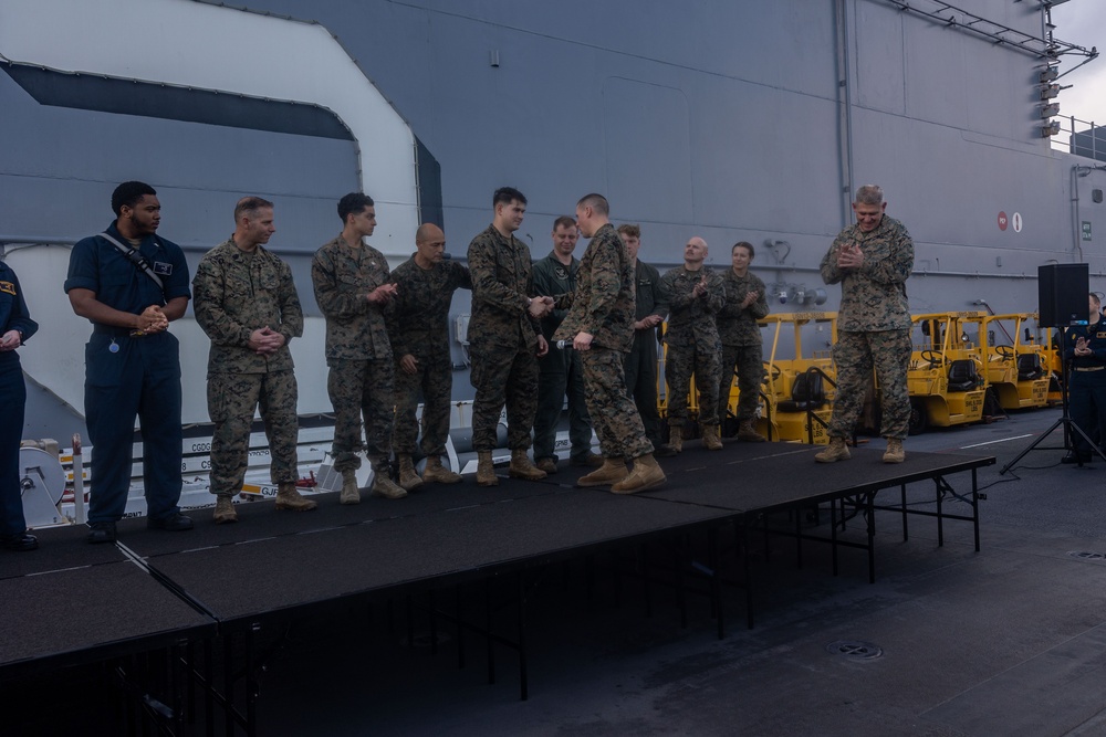 26th Marine Expeditionary Unit Formation Aboard the USS Bataan