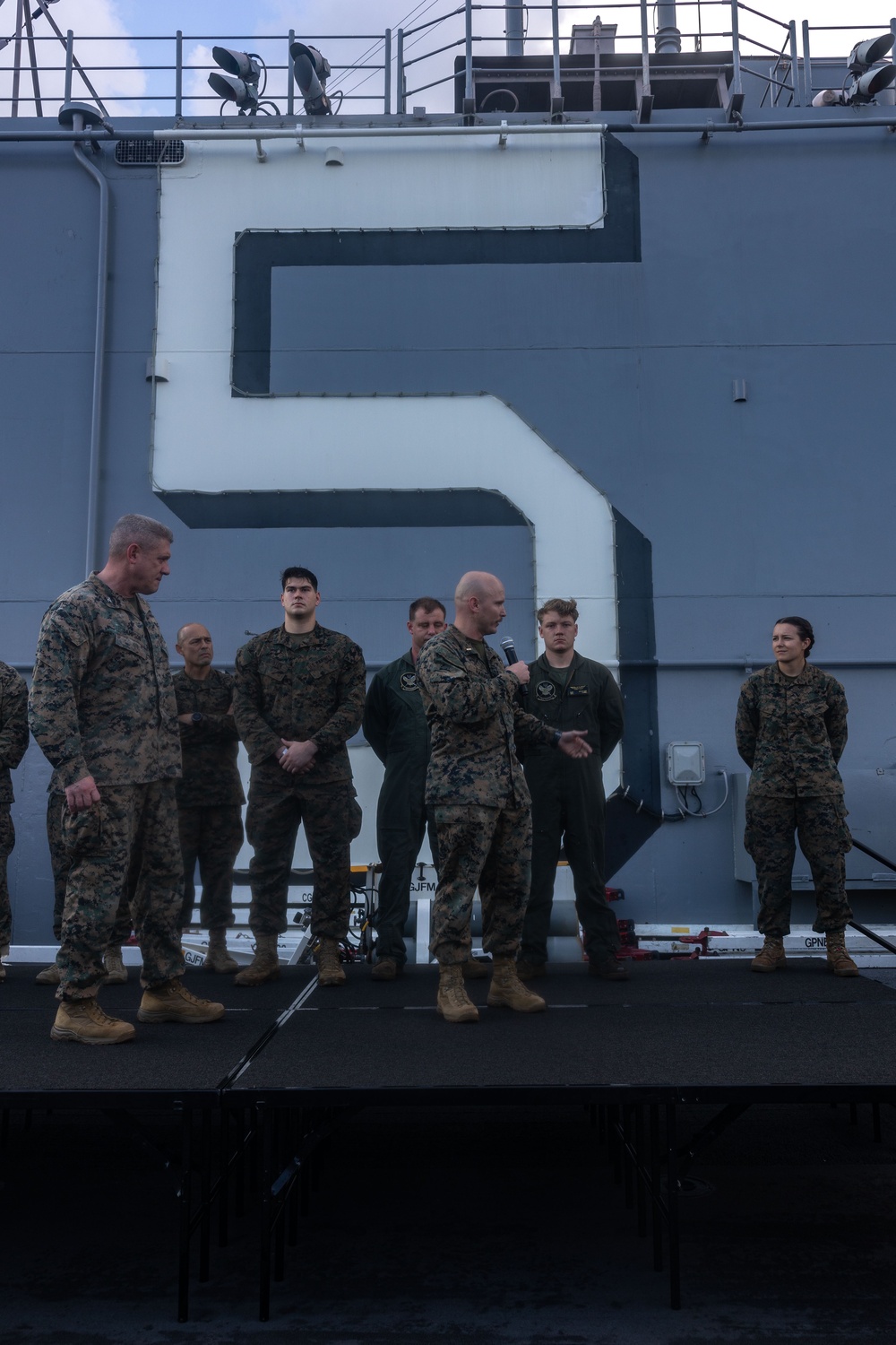 26th Marine Expeditionary Unit Formation Aboard the USS Bataan