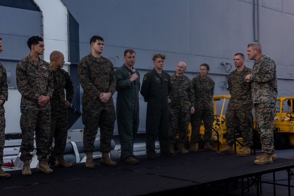 26th Marine Expeditionary Unit Formation Aboard the USS Bataan