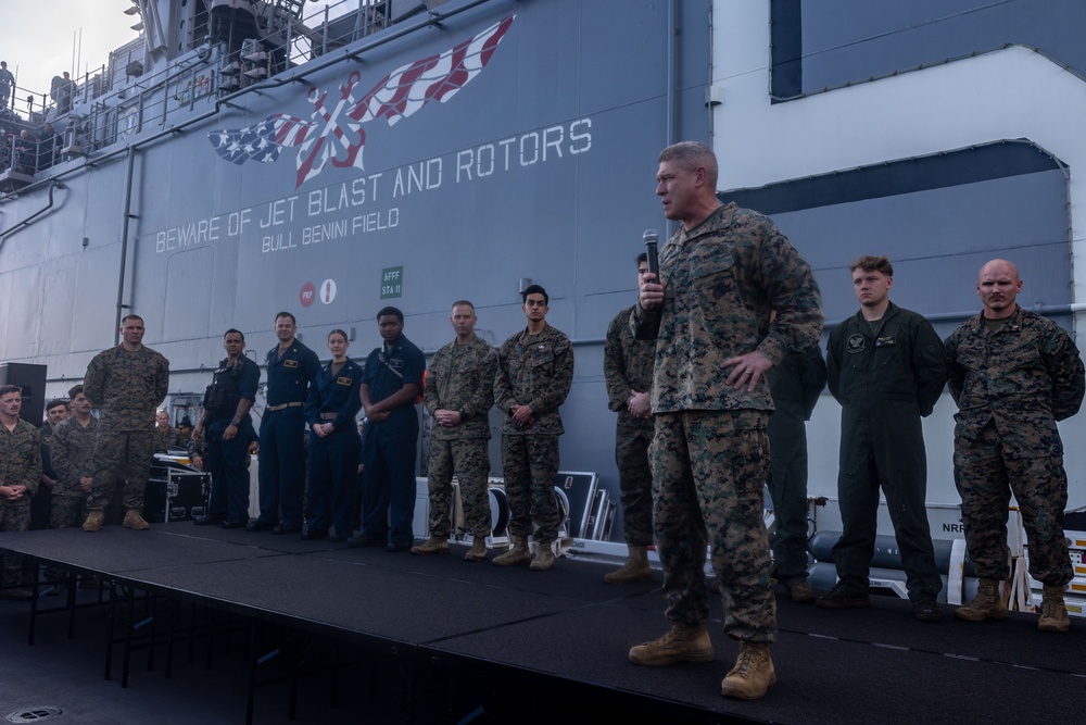 26th Marine Expeditionary Unit Formation Aboard the USS Bataan