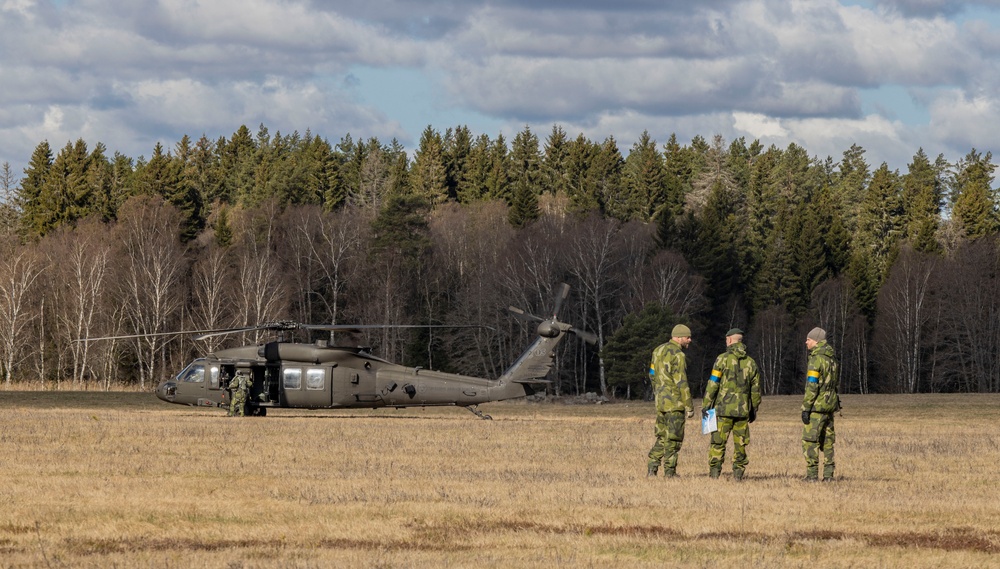 U.S. Marines with 2/8 Conduct an Air Assaults with Swedish Armed Forces