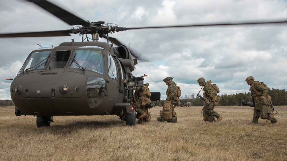 U.S. Marines with 2/8 Conduct an Air Assaults with Swedish Armed Forces