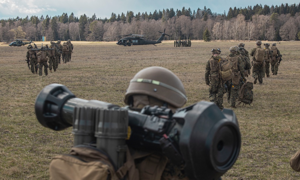 U.S. Marines with 2/8 Conduct an Air Assaults with Swedish Armed Forces