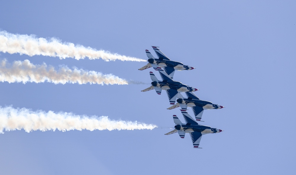 Performers practice for the 2023 TOTS Air and Space Show