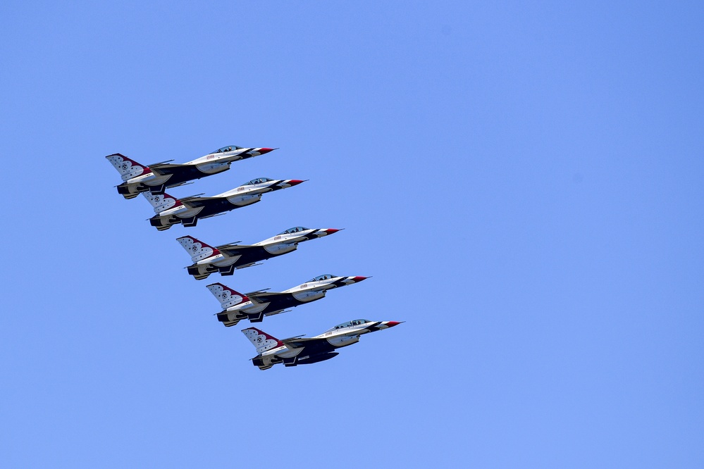 Performers practice for the 2023 TOTS Air and Space Show