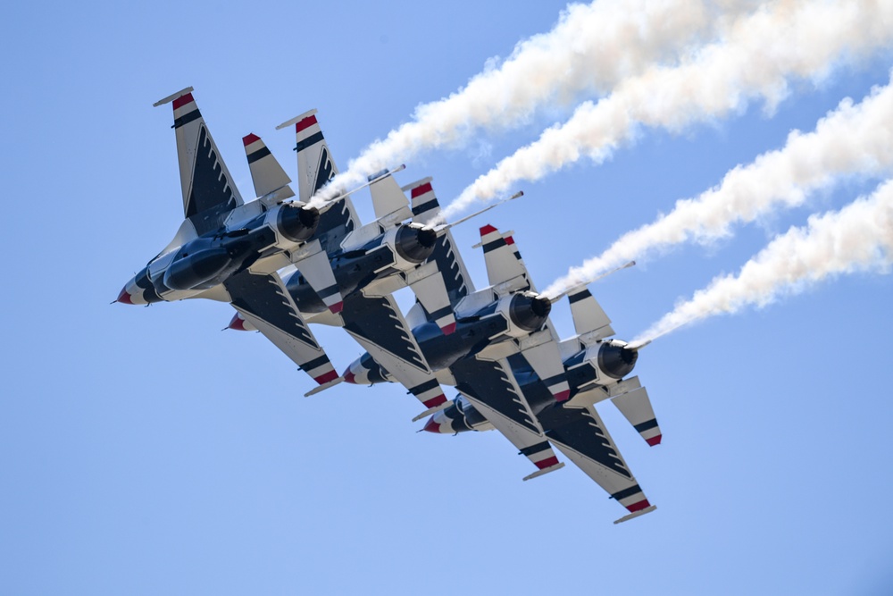 Performers practice for the 2023 TOTS Air and Space Show