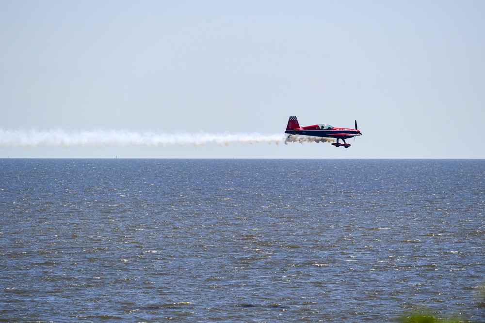 Performers practice for the 2023 TOTS Air and Space Show