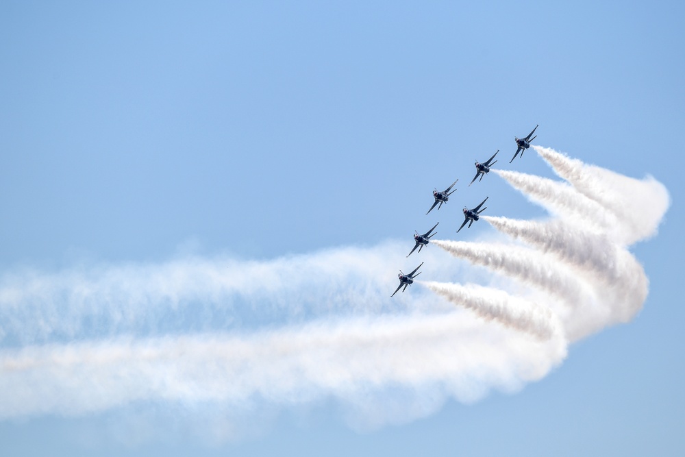 Performers practice for the 2023 TOTS Air and Space Show