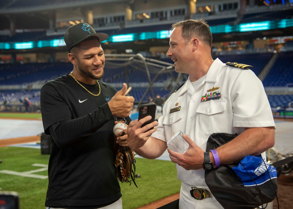 The color guard parades the colors before a Miami Marlins game at Marlins  Park in Miami, Fla., during Fleet Week Port Everglades. - PICRYL - Public  Domain Media Search Engine Public Domain Search