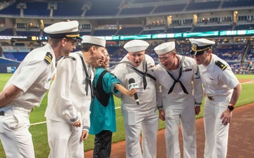 Miami Marlins Host Fleet Week Service Members to a Memorable Evening at the Ballpark