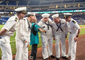 Miami Marlins Host Fleet Week Service Members to a Memorable Evening at the Ballpark