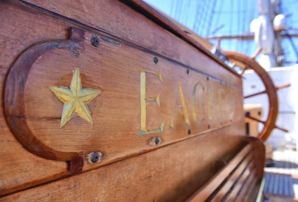 USCGC Eagle crew members conduct small boat drill and emergency training