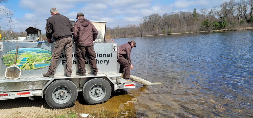 Annual fish stocking at Fort McCoy helps maintain fish populations for anglers