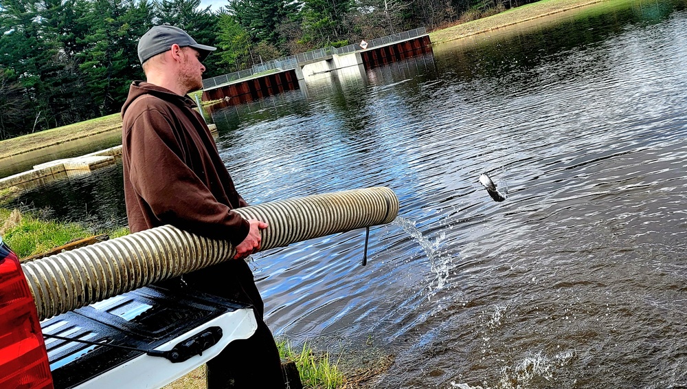 Annual fish stocking at Fort McCoy helps maintain fish populations for anglers