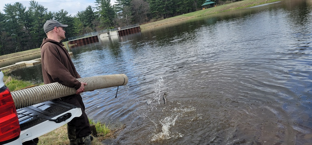 Annual fish stocking at Fort McCoy helps maintain fish populations for anglers