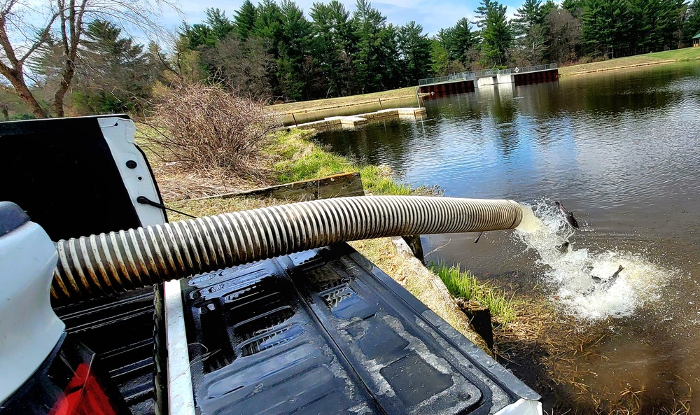 Annual fish stocking at Fort McCoy helps maintain fish populations for anglers