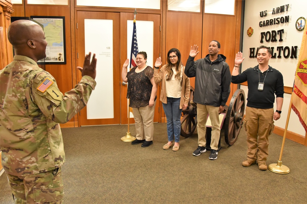 New Employees sworn into the Fort Hamilton Workforce