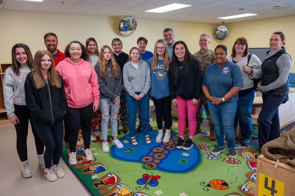 Great Falls High School visits Malmstrom Child Development Center